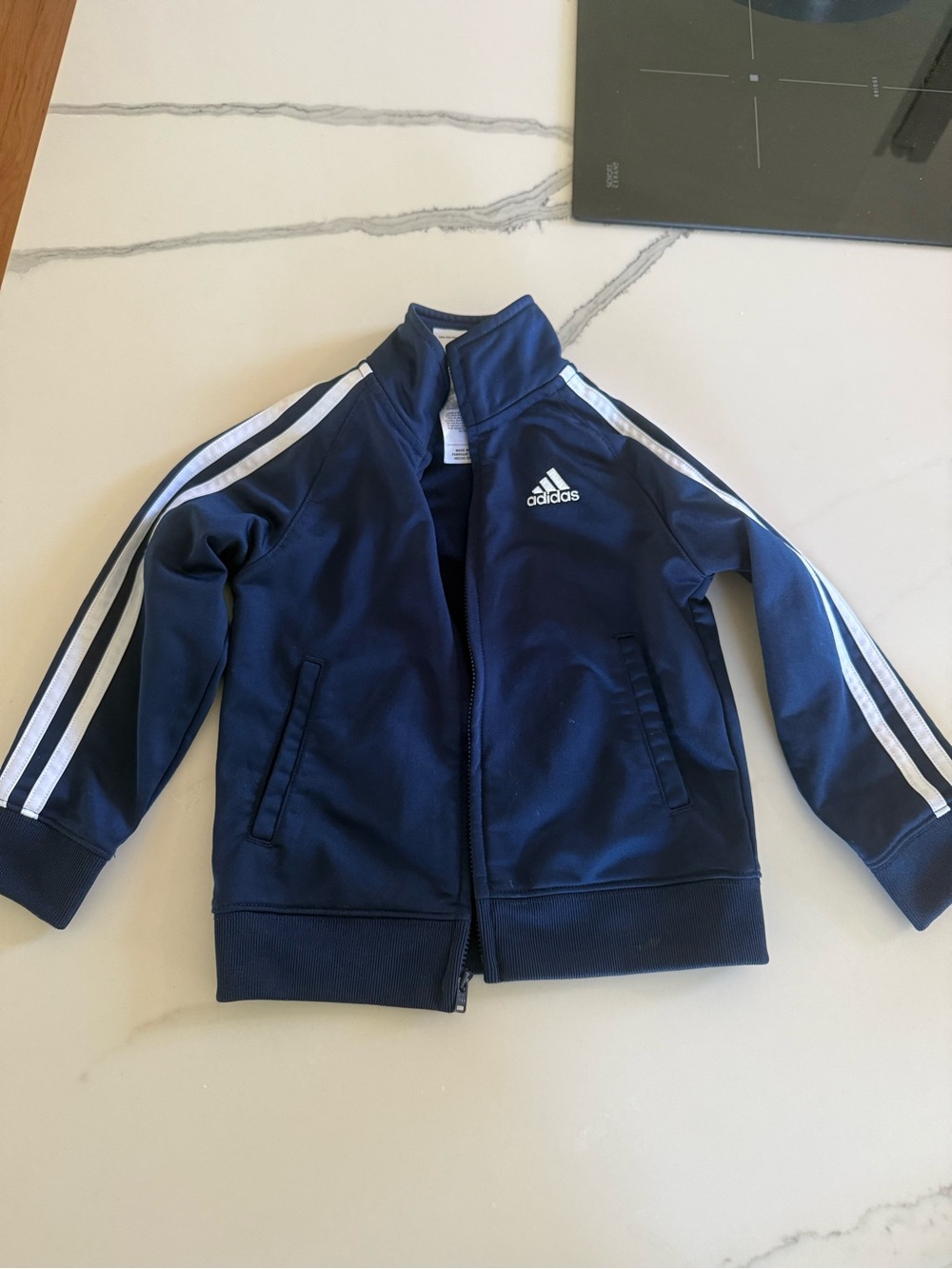 adidas Navy and White Kids Track Jacket